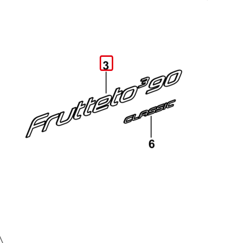 TARGHETTA FRUTTETO 3 90 - SX/lh/li Cod. 0.021.9559.0 SDF